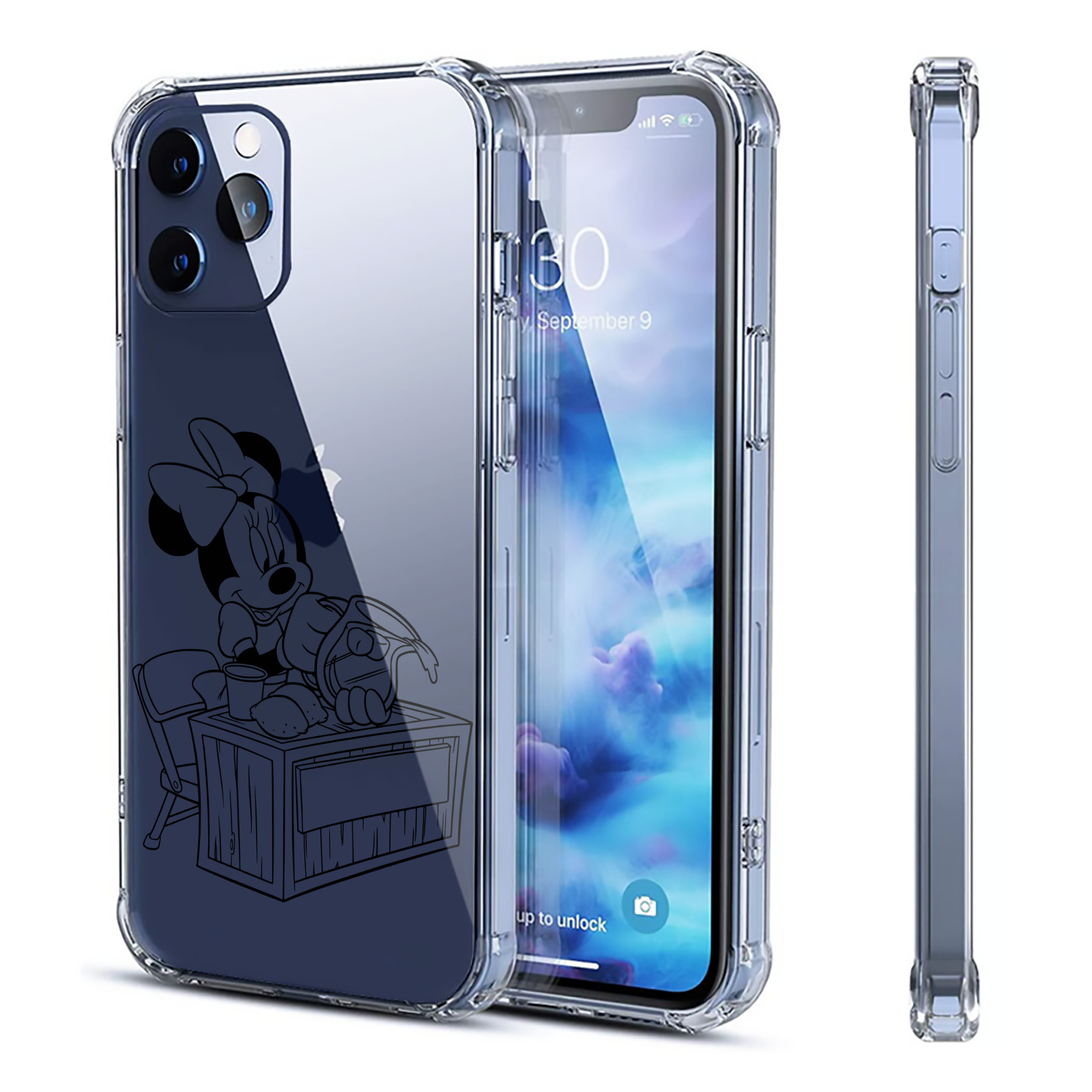 （画像用） ミッキーマウス Mickey Mouse 【iPhone 12シリーズ対応】透明スマホケース（クリアソフトケース）